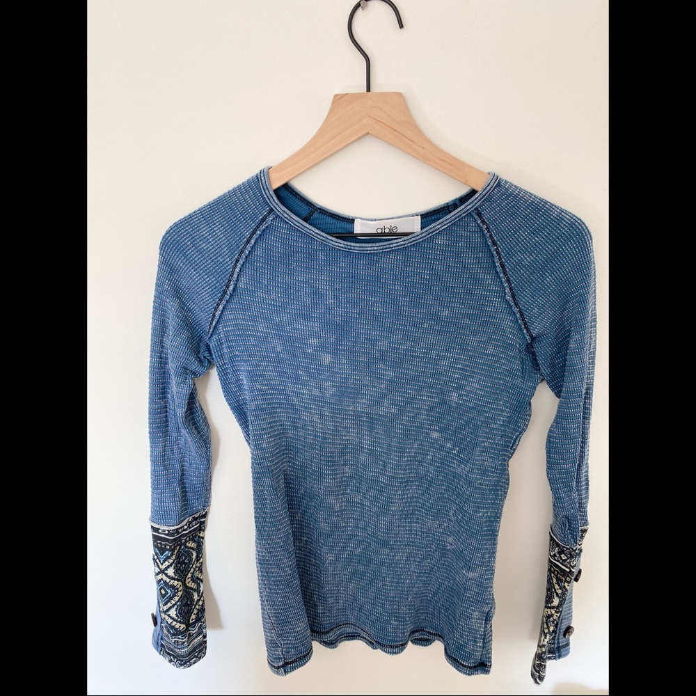 Ribbed/thermal boho long sleeve